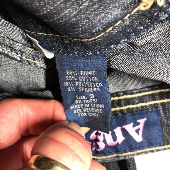 Angel cropped dark blue jeans with belt size 3 - Picture 6 of 9